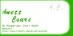 anett csuri business card